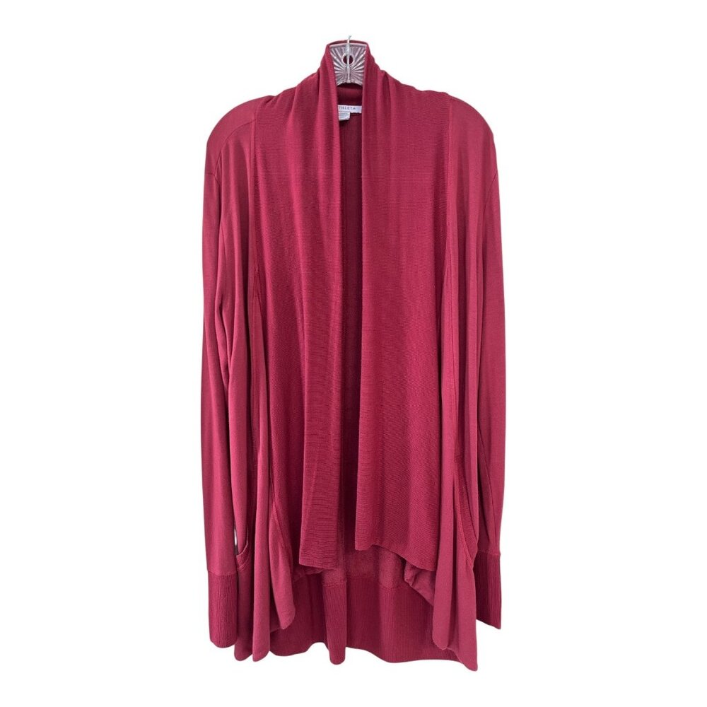 Athleta Pranayama Wrap Cardigan Women’s Medium Burgundy Open Front